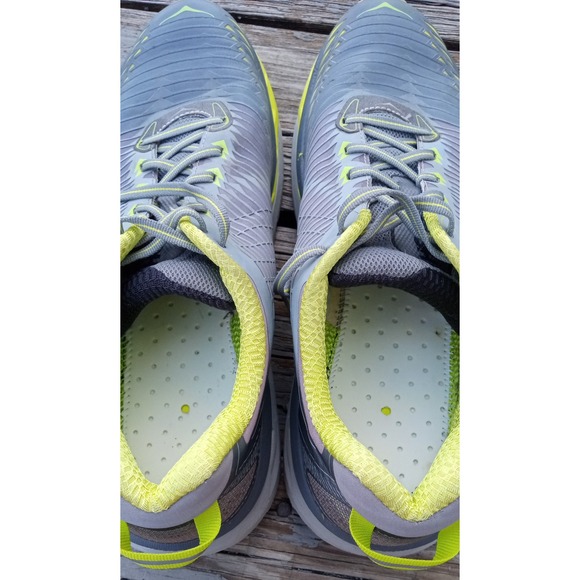 Hoka One One Arahi Running Shoes Mens 11.5 M Grey Lime Green Visibility 1016258 main image 15
